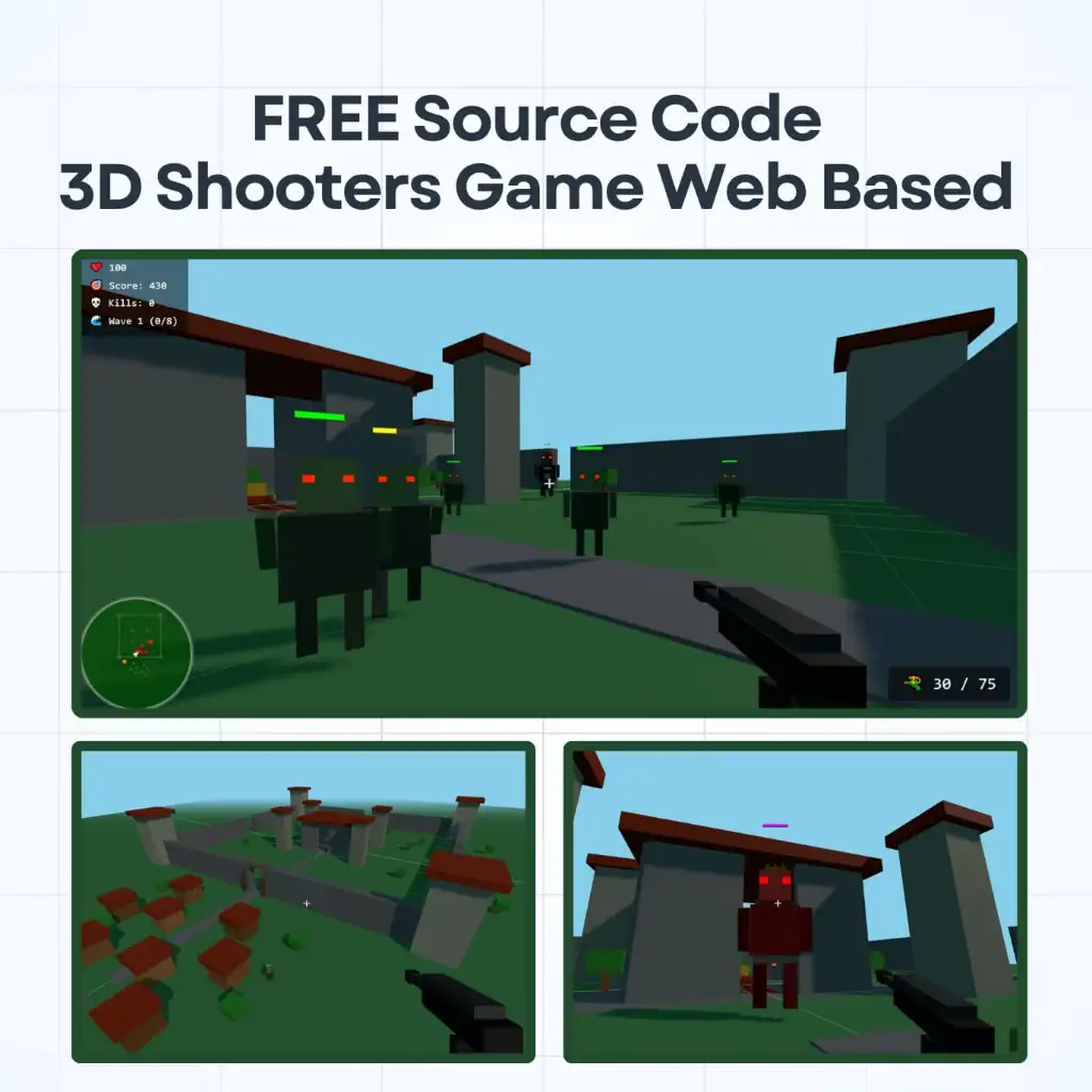 Source code web game 3d Shooter