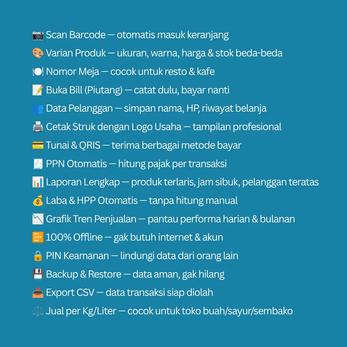 POS Offline Pro (+SourceCode) — Aplikasi Kasir Offline Fitur Lengkap untuk Semua Usaha
